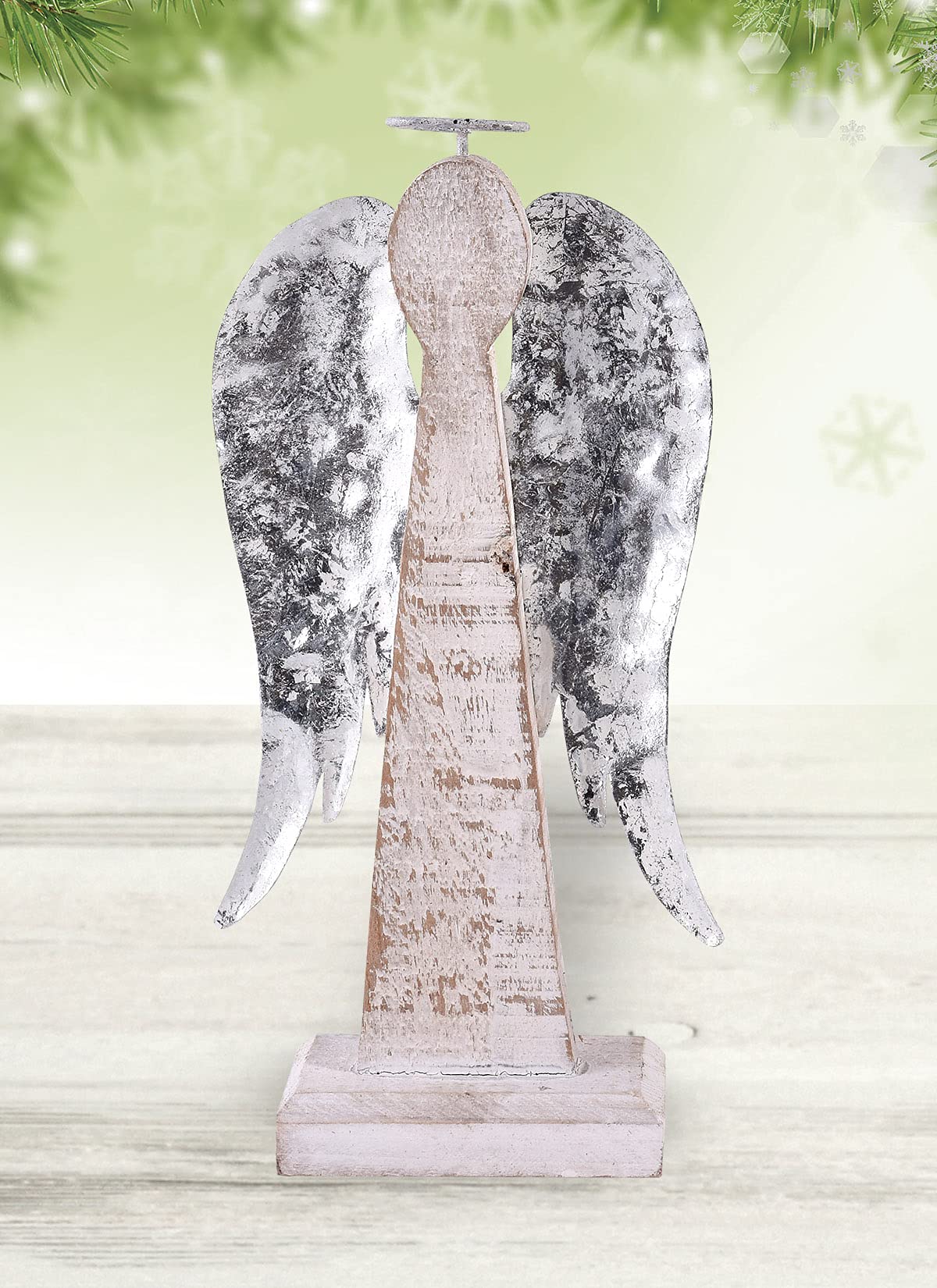 木製エンジェル HAND MADE DELICATE WOOD & SEED POD ANGEL ORNAMENT (CB2029